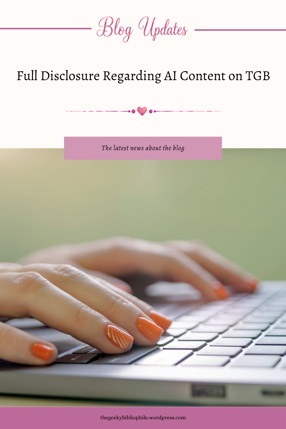 Divulgation complète sur le contenu IA de TGB - The Geeky Bibliophile